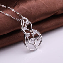 Beautiful silver plated pendant necklace Insets Gourd collares mujer jewelry display2 5 ELY