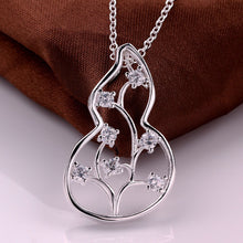 Beautiful silver plated pendant necklace Insets Gourd collares mujer jewelry display2 5 ELY