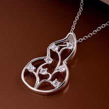 Beautiful silver plated pendant necklace Insets Gourd collares mujer jewelry display2 5 ELY