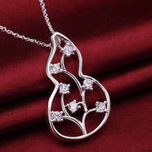Beautiful silver plated pendant necklace Insets Gourd collares mujer jewelry display2 5 ELY