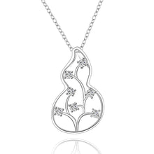 Beautiful silver plated pendant necklace Insets Gourd collares mujer jewelry display2 5 ELY