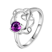 Beautiful silver ring Love door insets bague femme wedding jewelry34 ELY