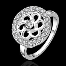 Beautiful silver ring luo sun flower anel margarida 59 ELY