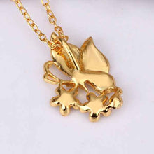 18K Gold Plated choker necklace Pull double butterfly big necklace bijoux women 79 ELY