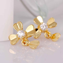 18k gold plated earring clover stud cufflinks wedding ELY