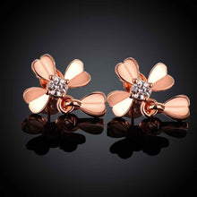 18k gold plated earring clover stud cufflinks wedding ELY