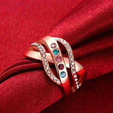 18k gold plated rings for men Cross pattern inlaid crystal opal Jewelry European Style ELY