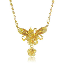 24k gold plated necklace double flower tenis masculino collier plastron femme287 ELY