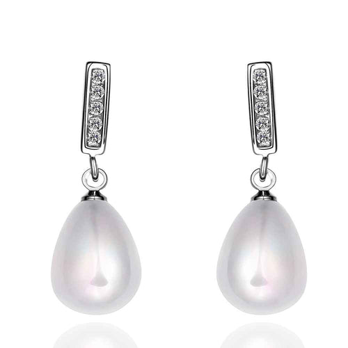925 sterling silver earing Imitation pearls crystal stud earrings brinco diy NPLE 41 ELY
