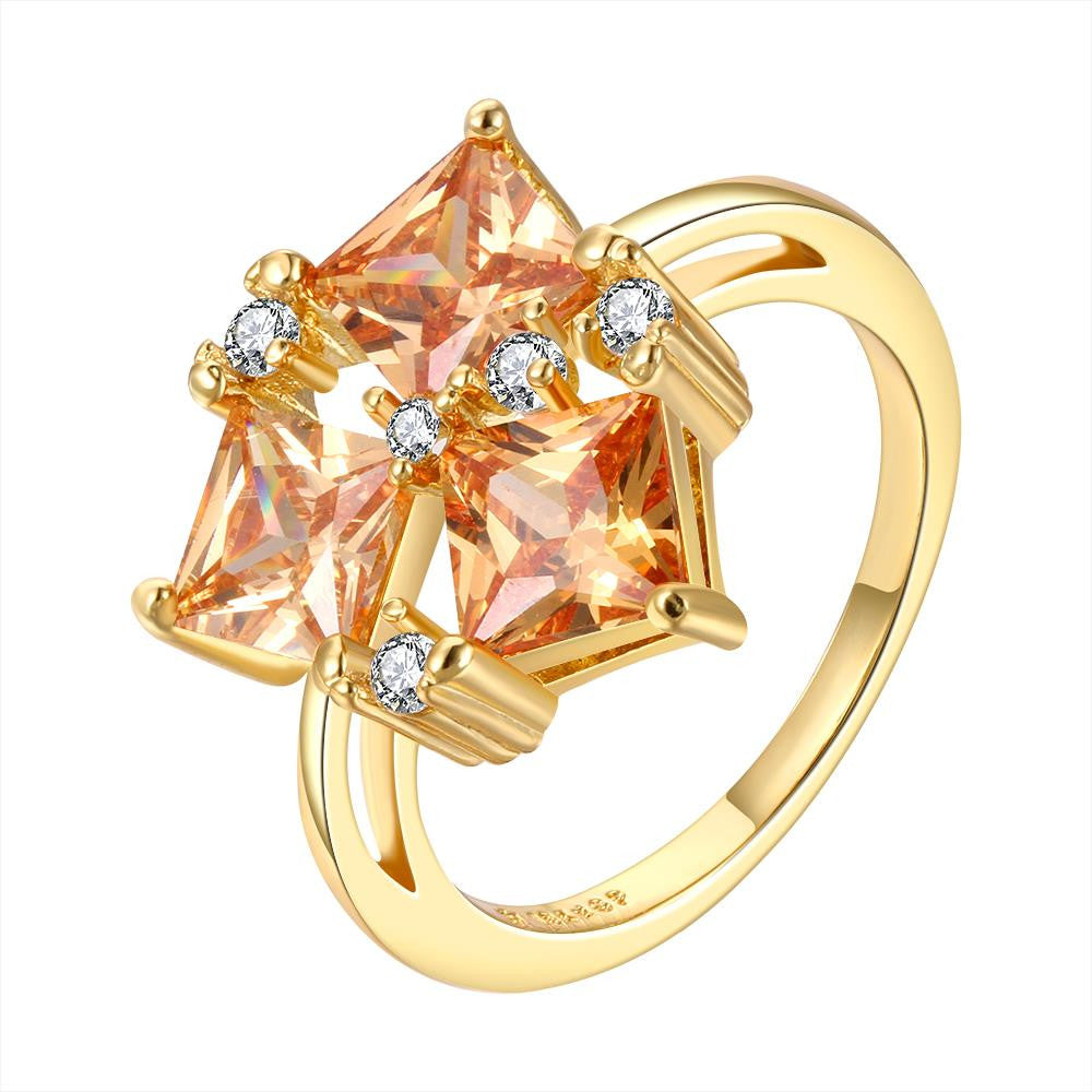 acessorios para mulher wedding ring square stone 18k color anel de ouro Elegant156 ELY