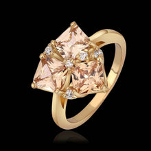 acessorios para mulher wedding ring square stone 18k color anel de ouro Elegant156 ELY