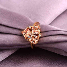 acessorios para mulher wedding ring square stone 18k color anel de ouro Elegant156 ELY