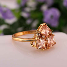 acessorios para mulher wedding ring square stone 18k color anel de ouro Elegant156 ELY