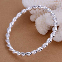 silver bangles Twisted circle Women Wedding Bracelet bone SMTB148 ELY