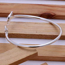 silver charms bangle Double Heart Women Wedding Bracelet diy SMTB 77 ELY