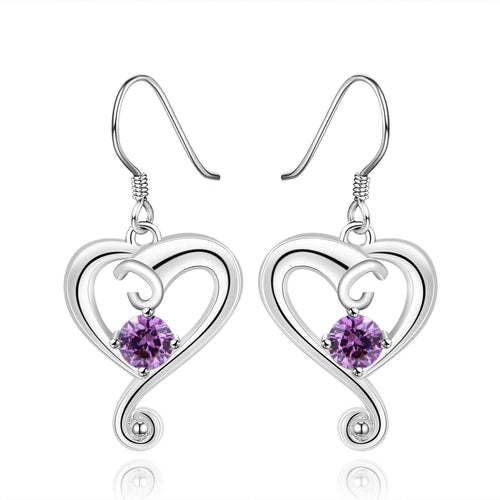 silver earings cloud heart purple drop cuff Factory 19 ELY