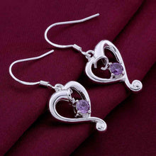 silver earings cloud heart purple drop cuff Factory 19 ELY