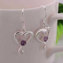 silver earings cloud heart purple drop cuff Factory 19 ELY