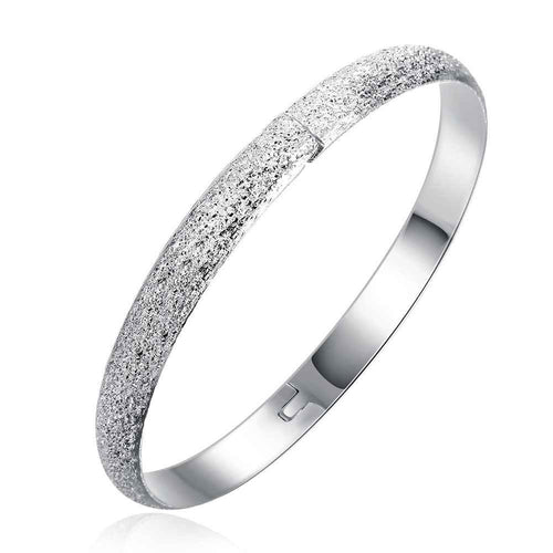 silver plated bangles Sand circle women bracelet floating charms SMTB 54 ELY