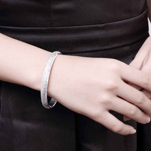 silver plated bangles Sand circle women bracelet floating charms SMTB 54 ELY