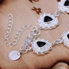 silver plated bracelet men Epoxy black triangle one direction wedding HBH 48 ELY