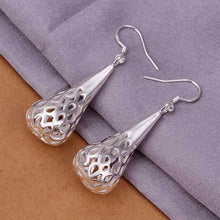 silver plated earing Hollow Waterdrop drop ear cuff collier plastron ELY