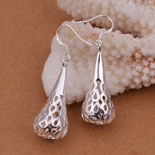 silver plated earing Hollow Waterdrop drop ear cuff collier plastron ELY