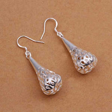 silver plated earing Hollow Waterdrop drop ear cuff collier plastron ELY