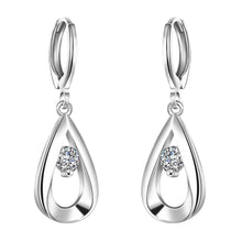 silver plated earings jewelry Teardrop-shaped drop brinco bijoux femme ELY