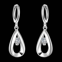 silver plated earings jewelry Teardrop-shaped drop brinco bijoux femme ELY