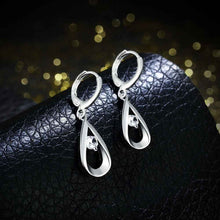 silver plated earings jewelry Teardrop-shaped drop brinco bijoux femme ELY