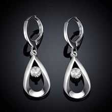 silver plated earings jewelry Teardrop-shaped drop brinco bijoux femme ELY