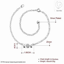 silver plated jewelry anklets Beads connected ankle bracelet men jewelry ELY