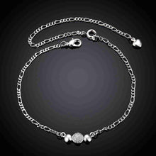 silver plated jewelry anklets Beads connected ankle bracelet men jewelry ELY