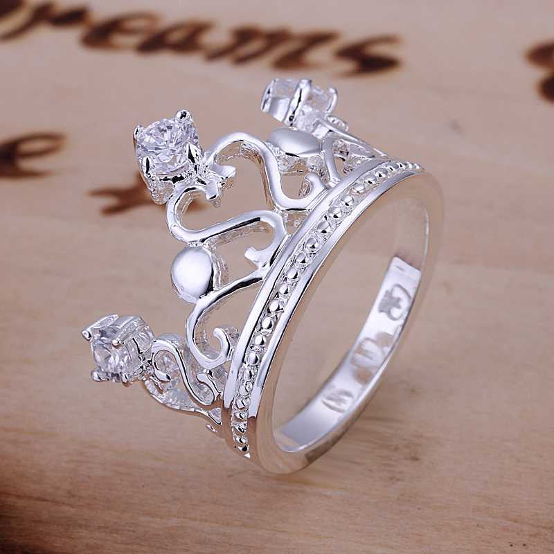silver plated rings for men Insets Crown anillos bear bijoux women 65 ELY