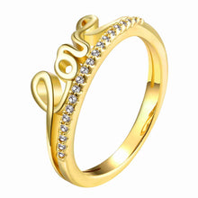 18K Gold Plating rings love aneis ELY