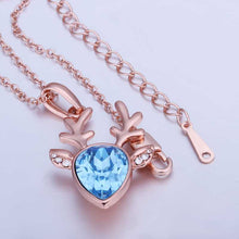 18K Gold Plating women necklace blue joias gargantilha bijoux femme 48 ELY