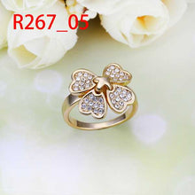 18K Gold Plated engagement ring four flower ring men joyas213 ELY