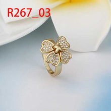 18K Gold Plated engagement ring four flower ring men joyas213 ELY