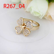 18K Gold Plated engagement ring four flower ring men joyas213 ELY