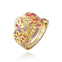 18k gold plated engagement ring Hollow out opal accessories263 ELY