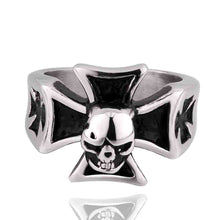 Maya stainless steel ring skull cross anel ruby jewelry MAYAR 11 ELY
