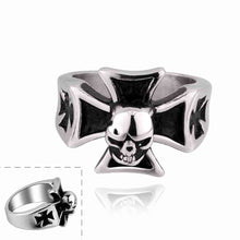 Maya stainless steel ring skull cross anel ruby jewelry MAYAR 11 ELY