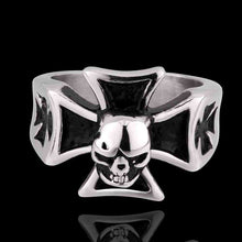 Maya stainless steel ring skull cross anel ruby jewelry MAYAR 11 ELY