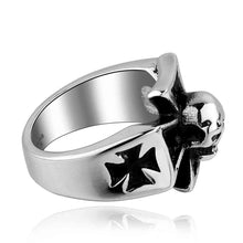 Maya stainless steel ring skull cross anel ruby jewelry MAYAR 11 ELY