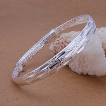 silver bangles Closed hollow flower women bracelet men jewelry HBB 29 ELY