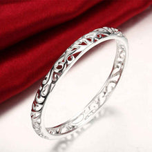 silver bangles Closed hollow flower women bracelet men jewelry HBB 29 ELY