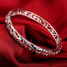 silver bangles Closed hollow flower women bracelet men jewelry HBB 29 ELY