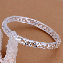 silver bangles Closed hollow flower women bracelet men jewelry HBB 29 ELY