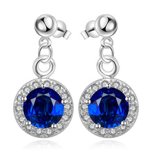 silver earings Inlaid Blue Stone drop cufflinks bijoux 5 ELY